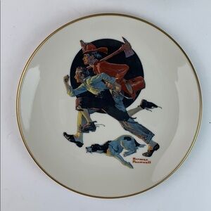 Norman Rockwell The Alarm Danbury collector plate